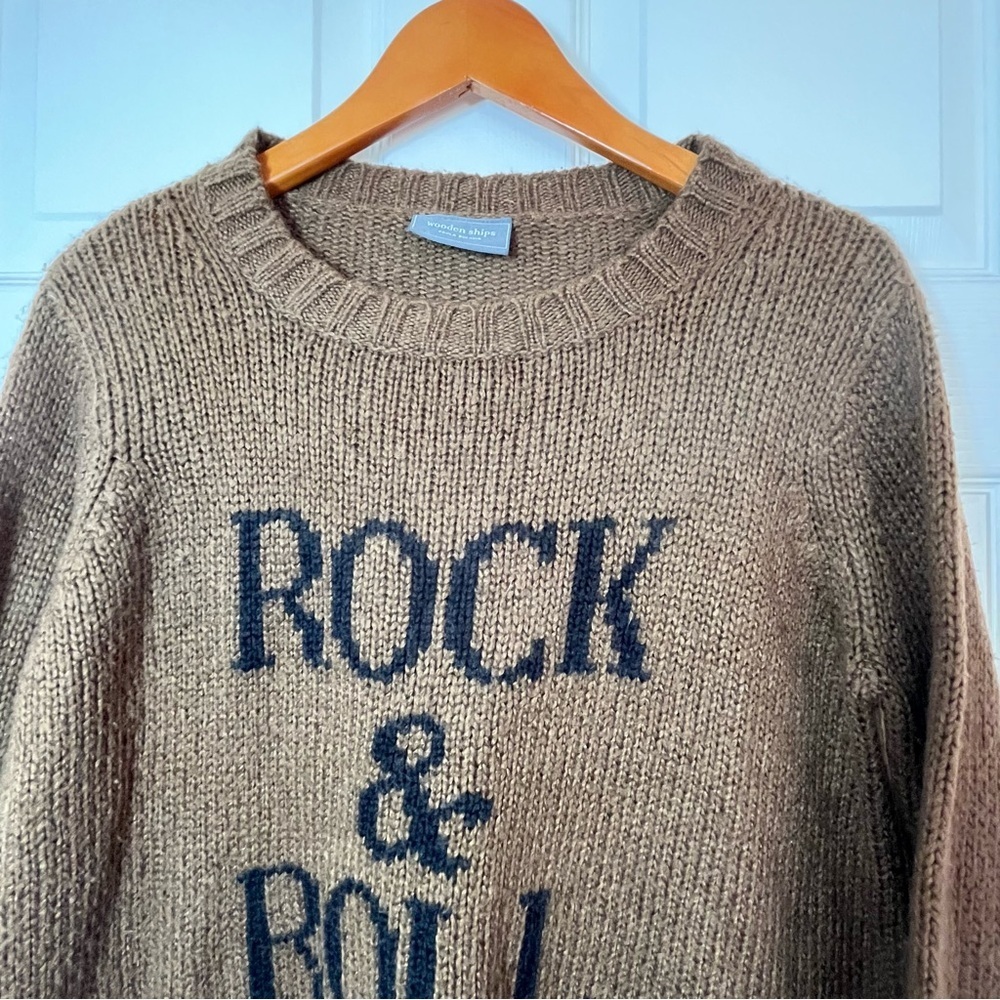 Wooden Ships Brown Rock & Roll Sweater Size XS/ S - Picture 4 of 8
